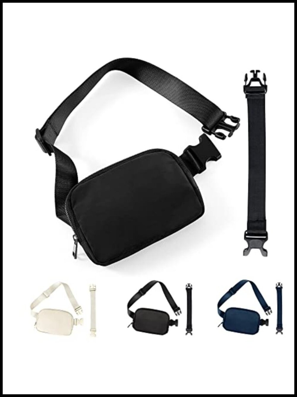 Waterproof Nylon Mini Waist Pack Crossbody Bag Adjustable Strap Running Travel